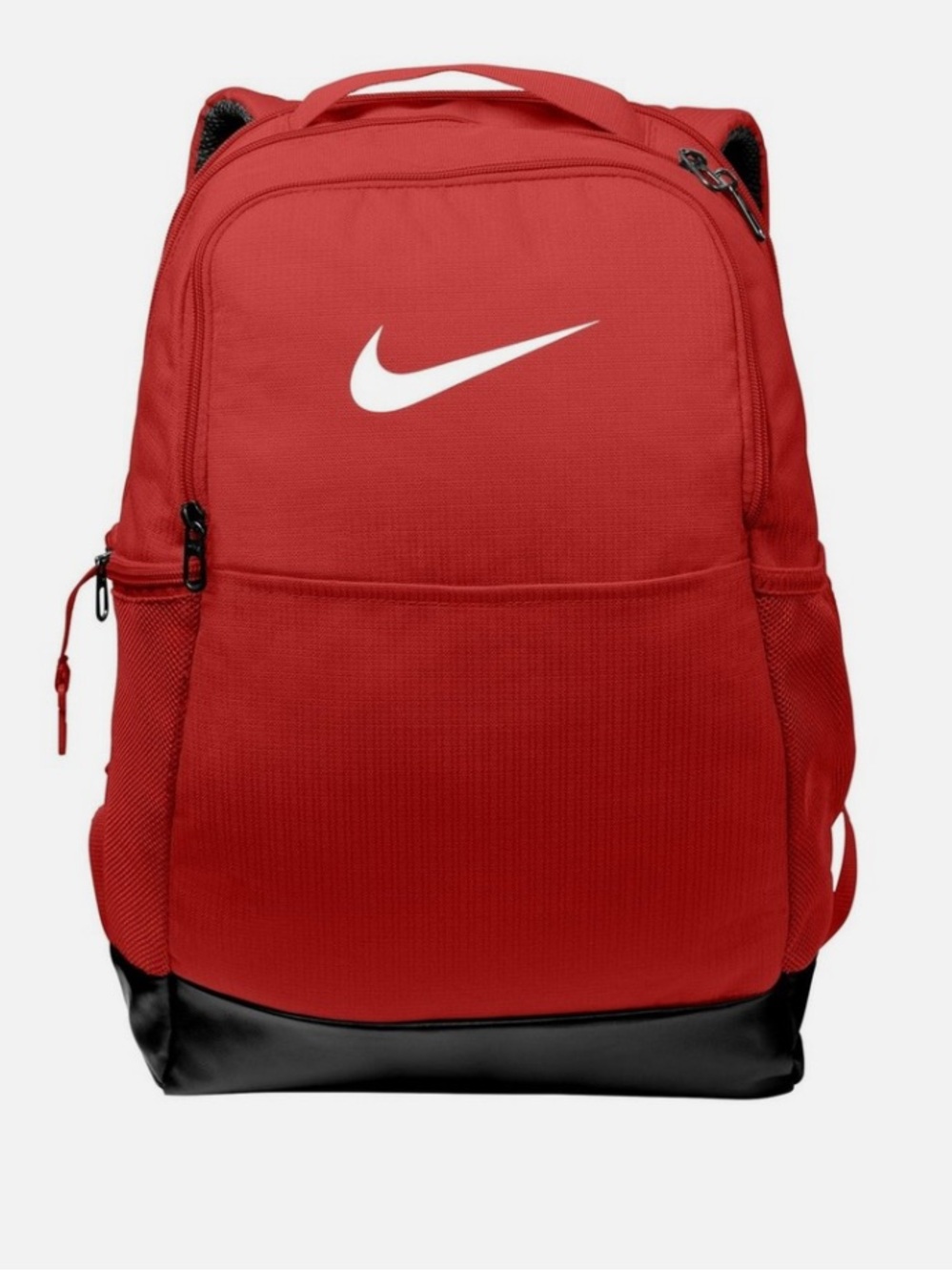 New Nike Brasilia red and Black medium Men's Backpack with White Swoosh
